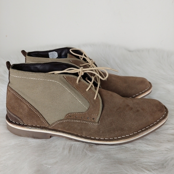 Steve Madden Men's Ankle Boots Hotshot Chukkas Lace-up Taupe/Beige Suede size 13 - Picture 3 of 9